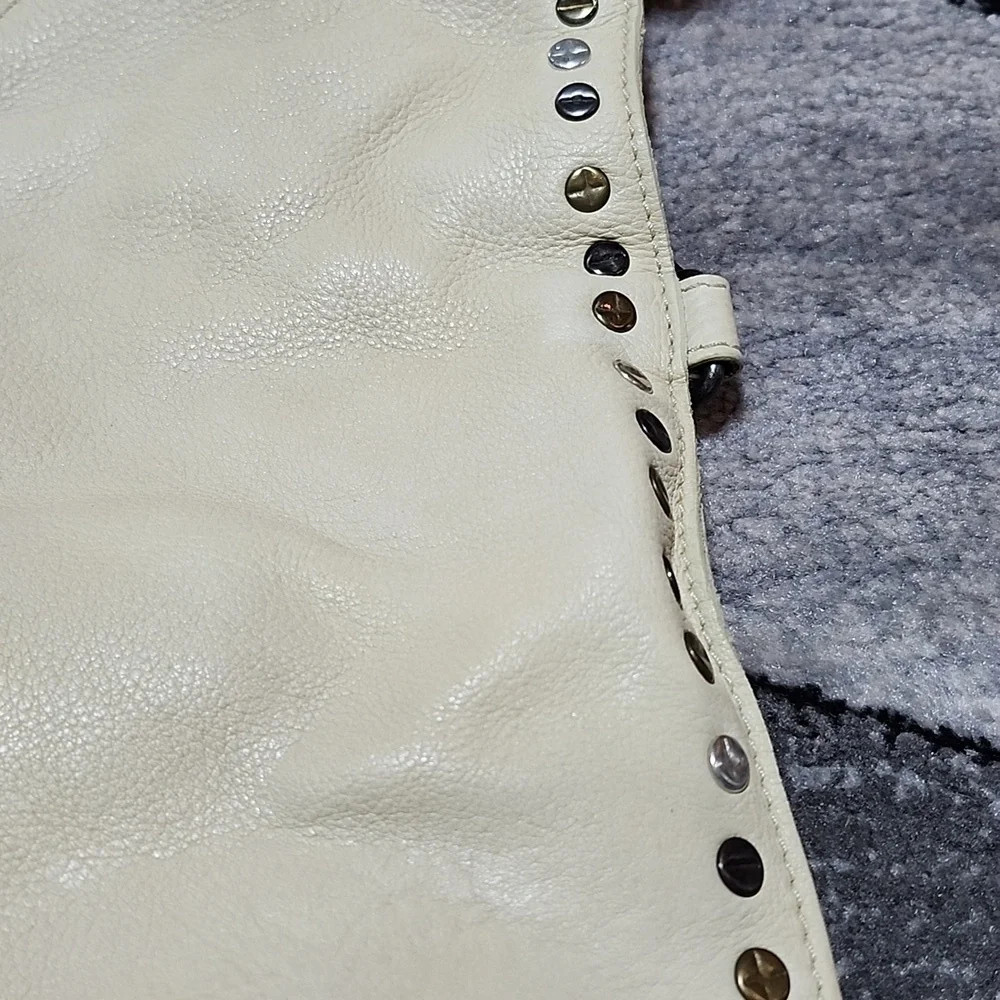 FREE PEOPLE VALENCIA STUDDED LEATHER SLOUCHY BUCKET TOTE BAG